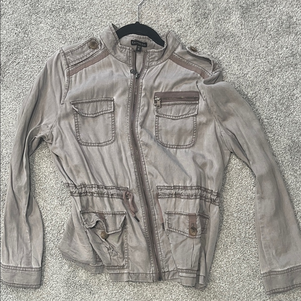 Express Women’s Gray Zip-Up Jacket